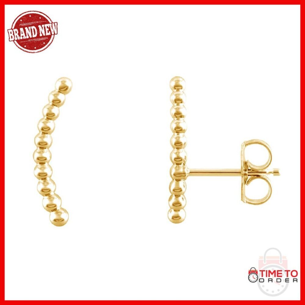 14K Gold Plated Sterling Silver Stud Earrings Dainty Push Back Closure